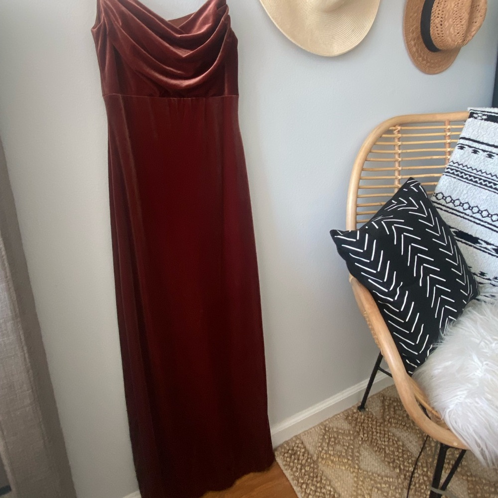 revelry dress - Floor length size 2, felt terracotta color